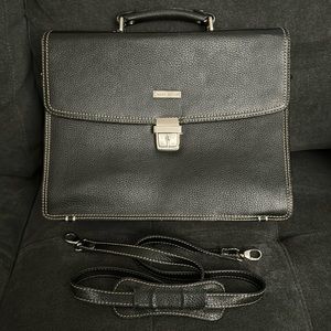 Brooks Brothers - Genuine Leather Briefcase with Shoulder Strap